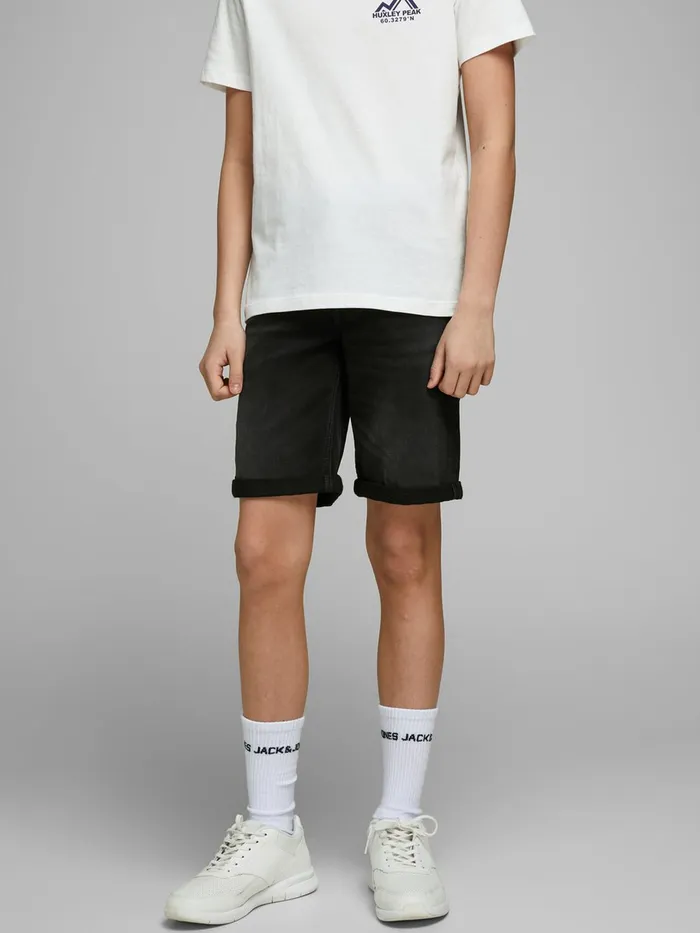 Shirts JACK and JONES Junior BOYS INDIGO KNIT DENIM SHORTS Black Black Denim Casaul