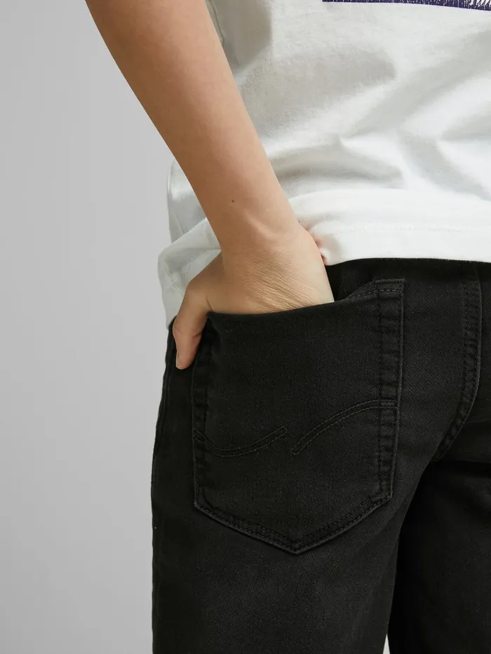 Shirts JACK and JONES Junior BOYS INDIGO KNIT DENIM SHORTS Black Black Denim Casaul