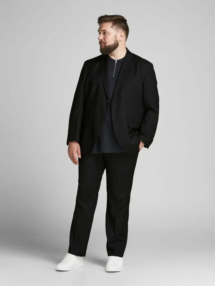 Shirts JACK and JONES Mens 2PIECE PLUS SIZE SUIT Black Black Casaul