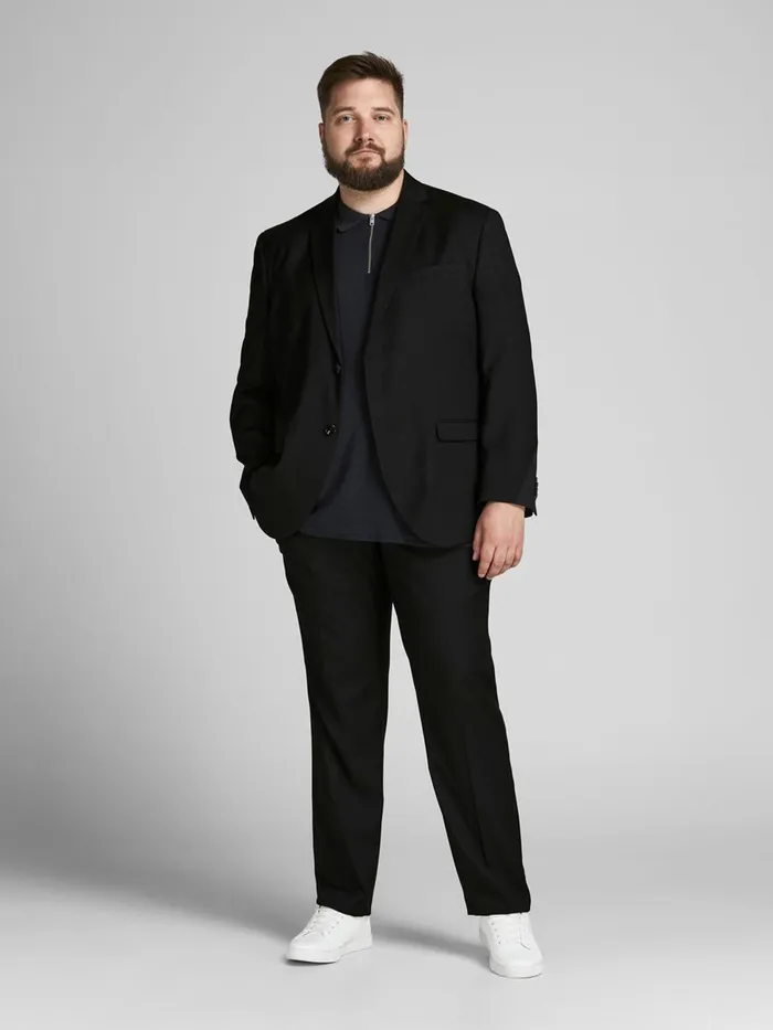 Shirts JACK and JONES Mens 2PIECE PLUS SIZE SUIT Black Black Casaul