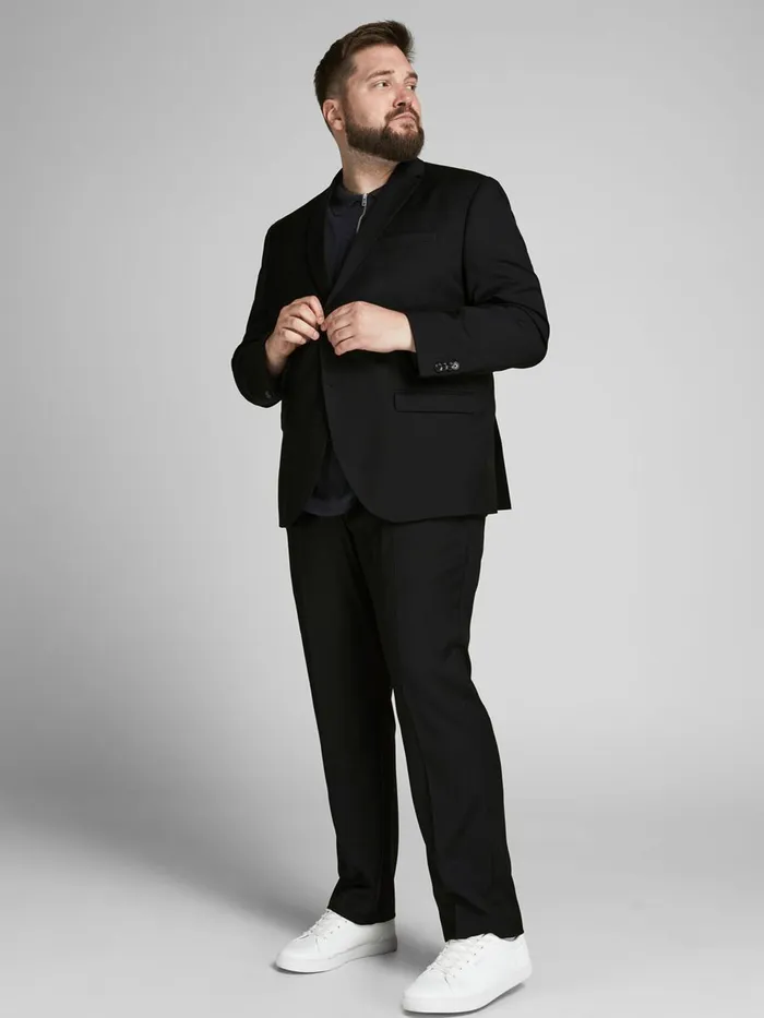Shirts JACK and JONES Mens 2PIECE PLUS SIZE SUIT Black Black Casaul