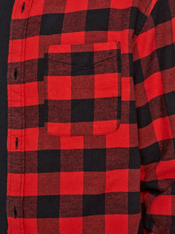 Shirts JACK and JONES Mens CHECKED COMFORT FIT SHIRT Red Fiery Red Casaul