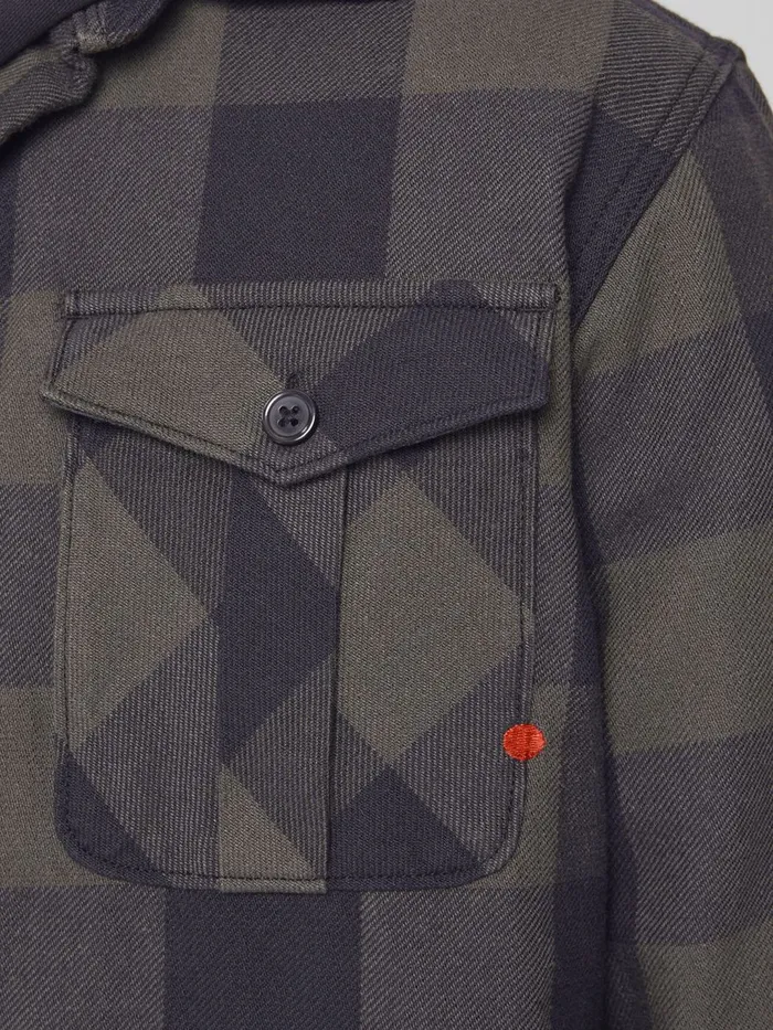 Shirts JACK and JONES Mens CHECKED OVERSHIRT Green Climbing Ivy On Sale