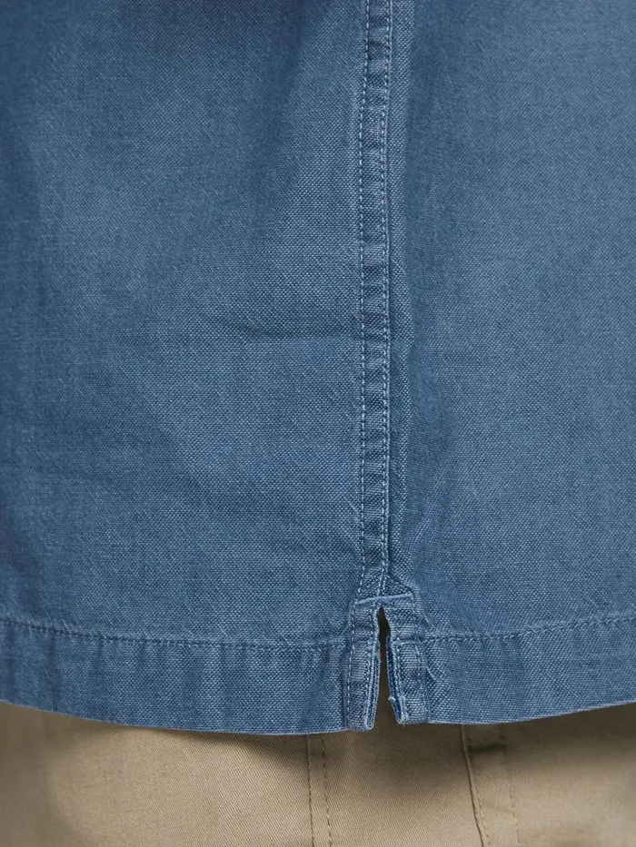 Shirts JACK and JONES Mens DENIM RESORT SHORT SLEEVED SHIRT Blue Denim Blue On Sale
