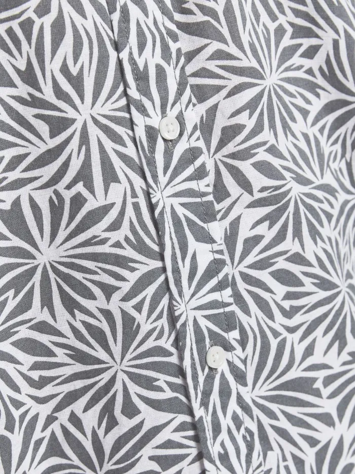 Shirts JACK and JONES Mens LINEN BLEND SHORT SLEEVED SHIRT Grey Sedona Sage Near Me