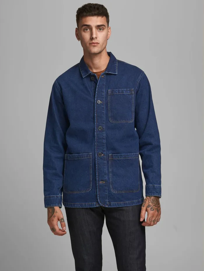 Shirts JACK and JONES Mens OVERSHIRT DENIM JACKET Blue Blue Denim Online