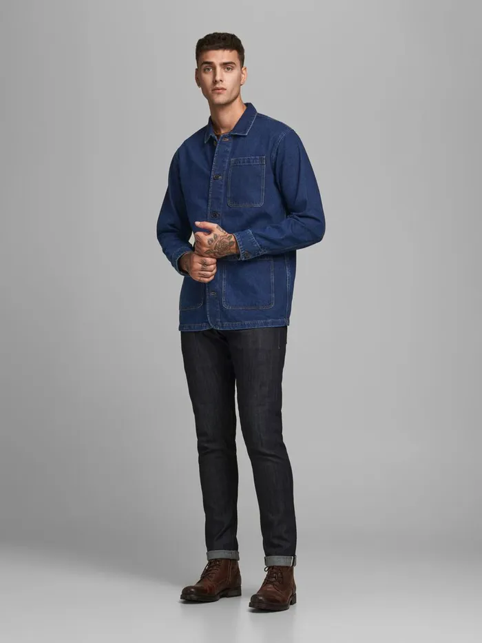 Shirts JACK and JONES Mens OVERSHIRT DENIM JACKET Blue Blue Denim Online