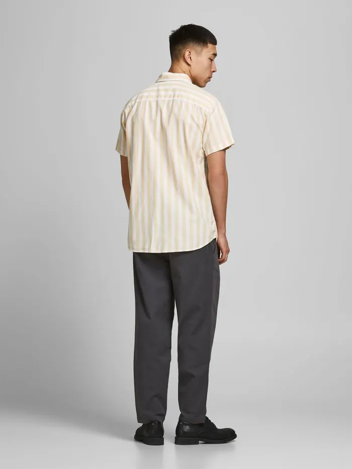 Shirts JACK and JONES Mens OXFORD SHORT SLEEVED SHIRT Pastel Sahara Sun Online