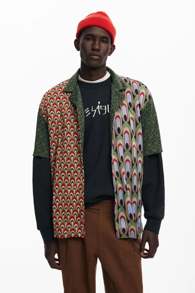 Shirts Men Desigual Arty Knit Shirt Green