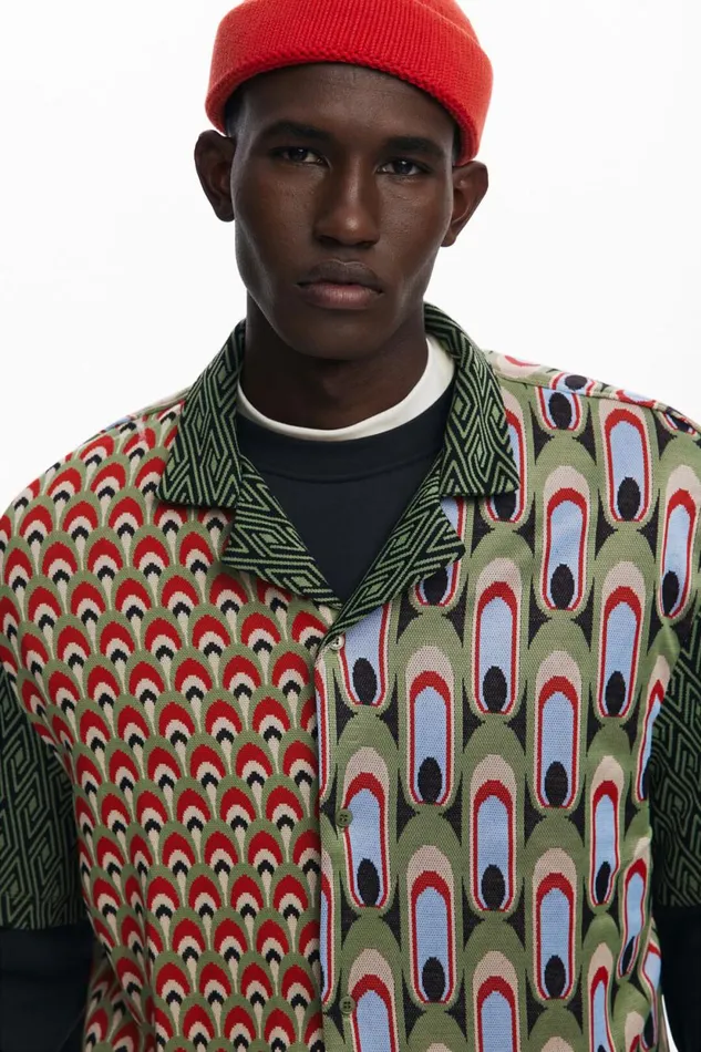 Shirts Men Desigual Arty Knit Shirt Green
