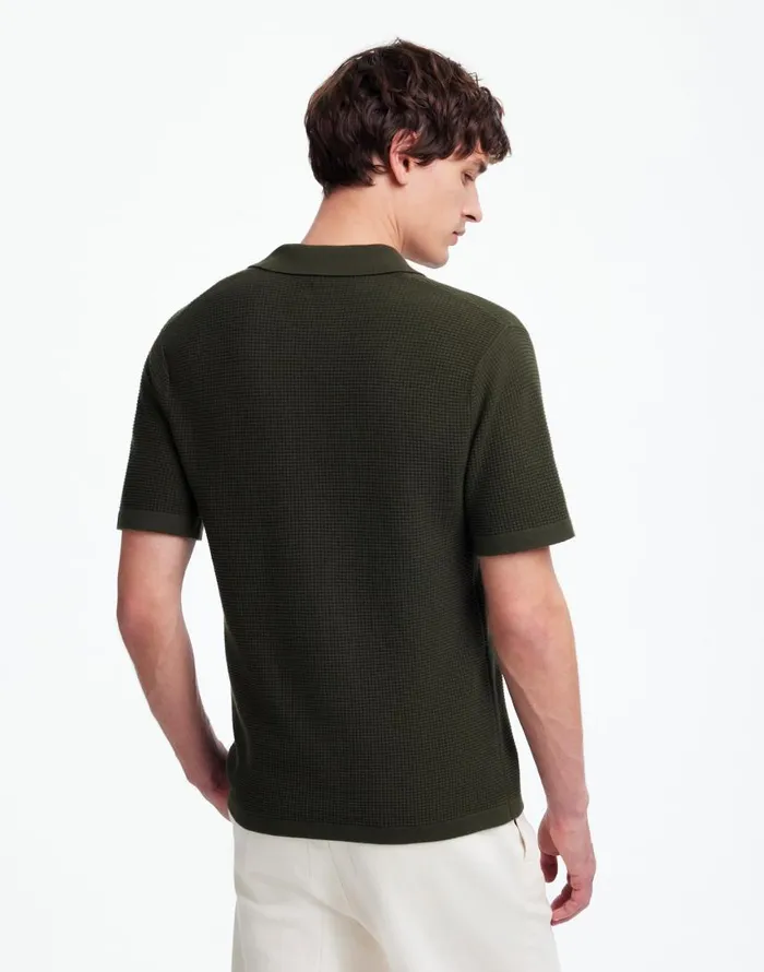 Shirts Men Madewell JohnnyCollar ShortSleeve Sweater Polo Mossy Umber