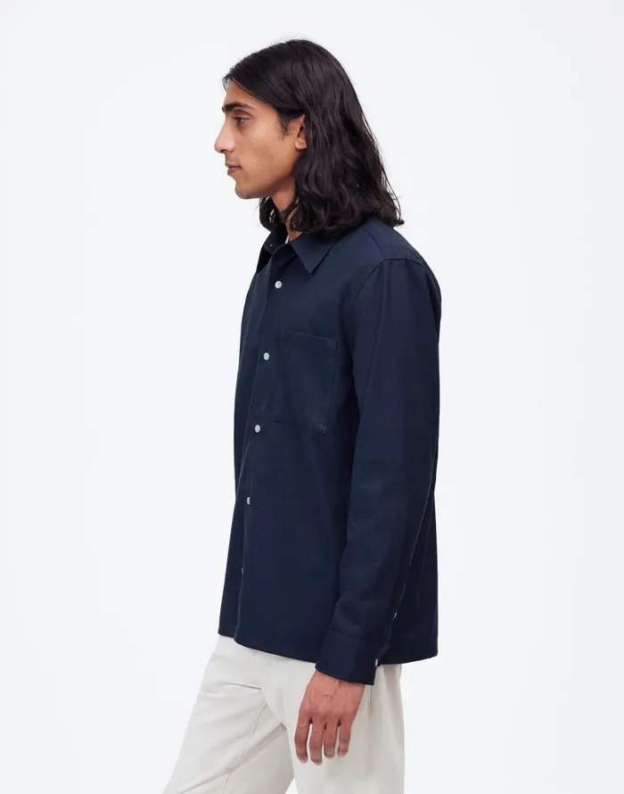 Shirts Men Madewell Twill Easy LongSleeve Shirt Heather Blue Twill