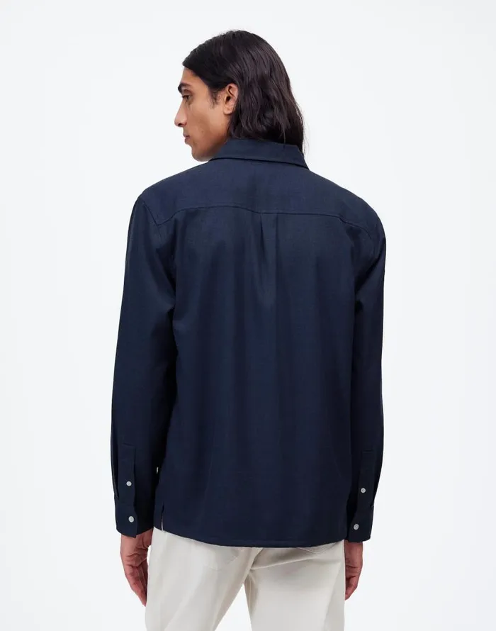 Shirts Men Madewell Twill Easy LongSleeve Shirt Heather Blue Twill