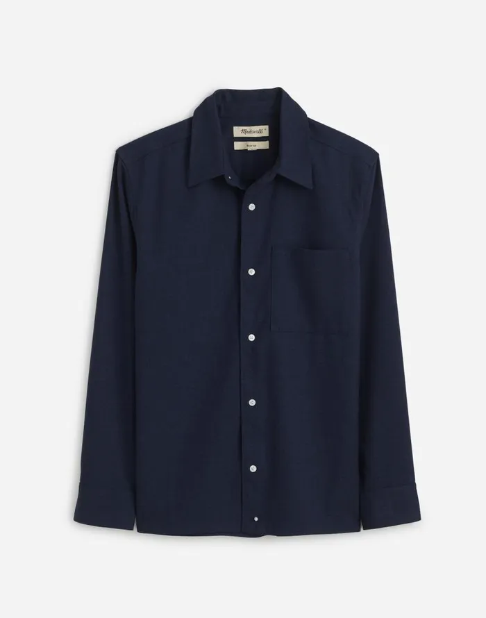 Shirts Men Madewell Twill Easy LongSleeve Shirt Heather Blue Twill