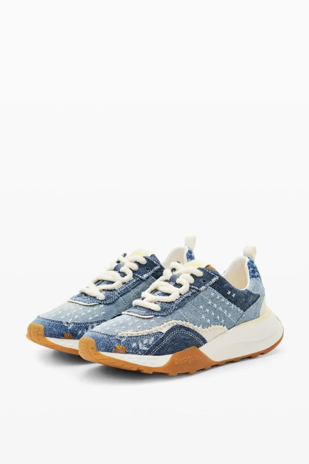 Shoes Women Desigual Denim Jogger Sneakers Blue