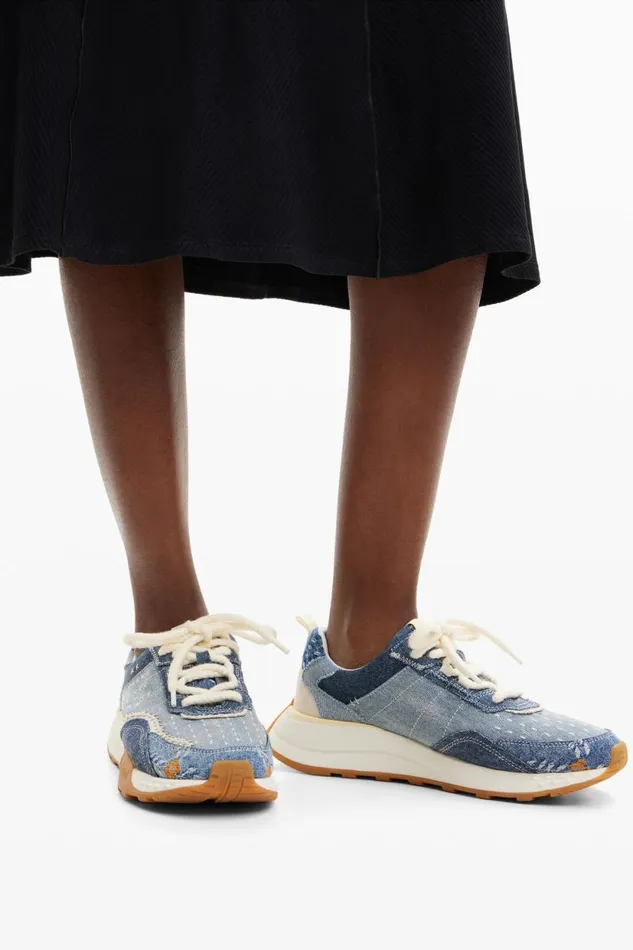 Shoes Women Desigual Denim Jogger Sneakers Blue