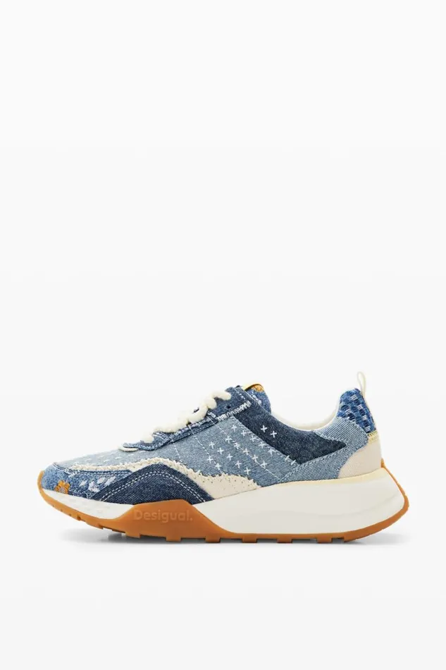 Shoes Women Desigual Denim Jogger Sneakers Blue