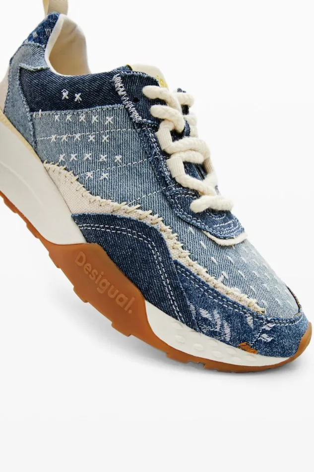 Shoes Women Desigual Denim Jogger Sneakers Blue