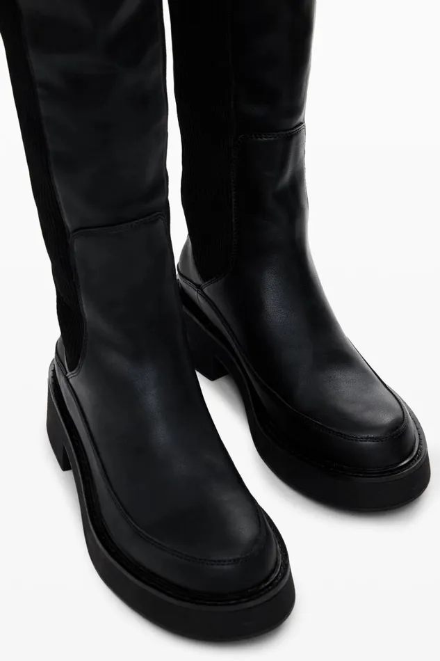 Shoes Women Desigual High Chelsea Boot Designed By M Christian Lacroix Black