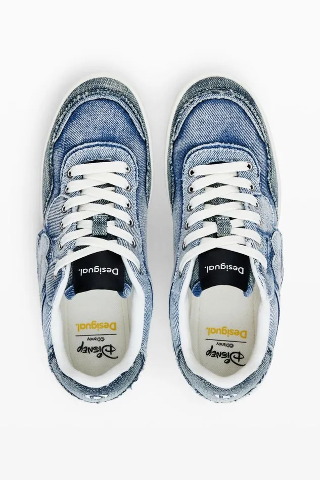 Shoes Women Desigual Mickey Mouse Denim Sneakers Blue
