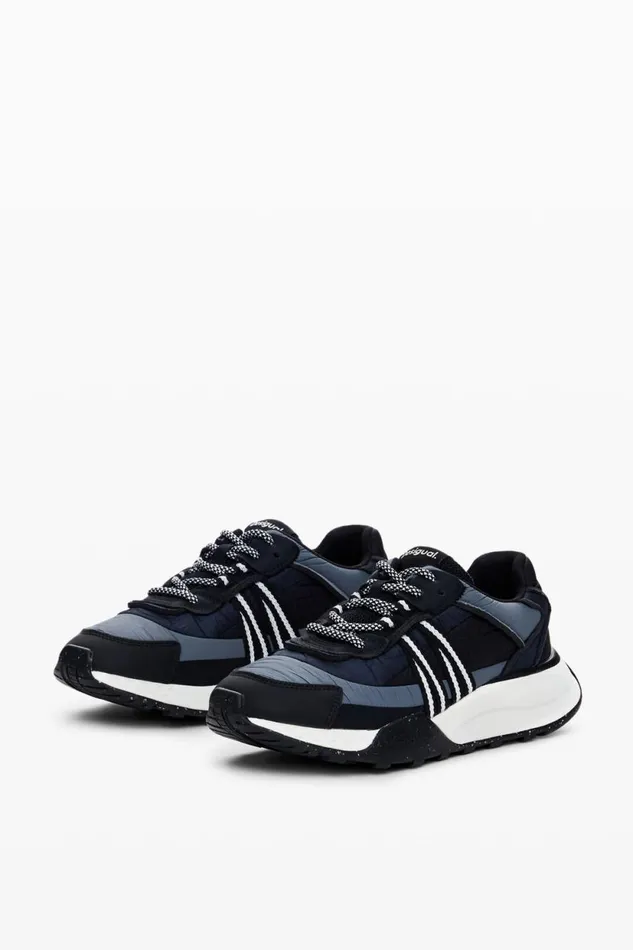 Shoes Women Desigual Runner Patch Sneakers Black