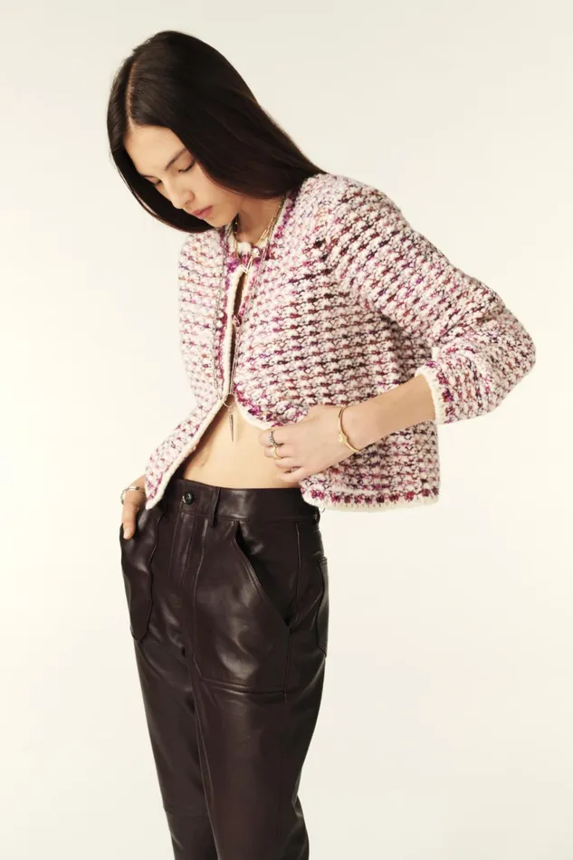 Short Knit Cardigan Beloni Blue Women Baandsh Sweaters and Cardigans