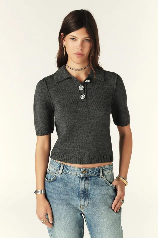 Short Polo Tylak Brown Women Baandsh Sweaters and Cardigans