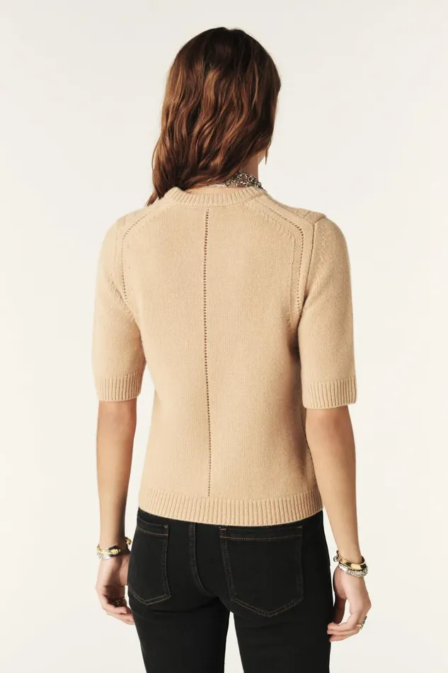ShortSleeve Sweater Cachma Brown Women Baandsh Sweaters and Cardigans