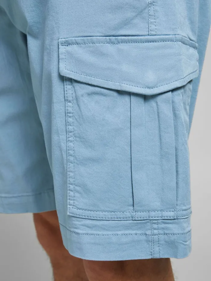 Shorts JACK and JONES Mens JOE AKM CARGO SHORTS Blue Faded Denim Near Me