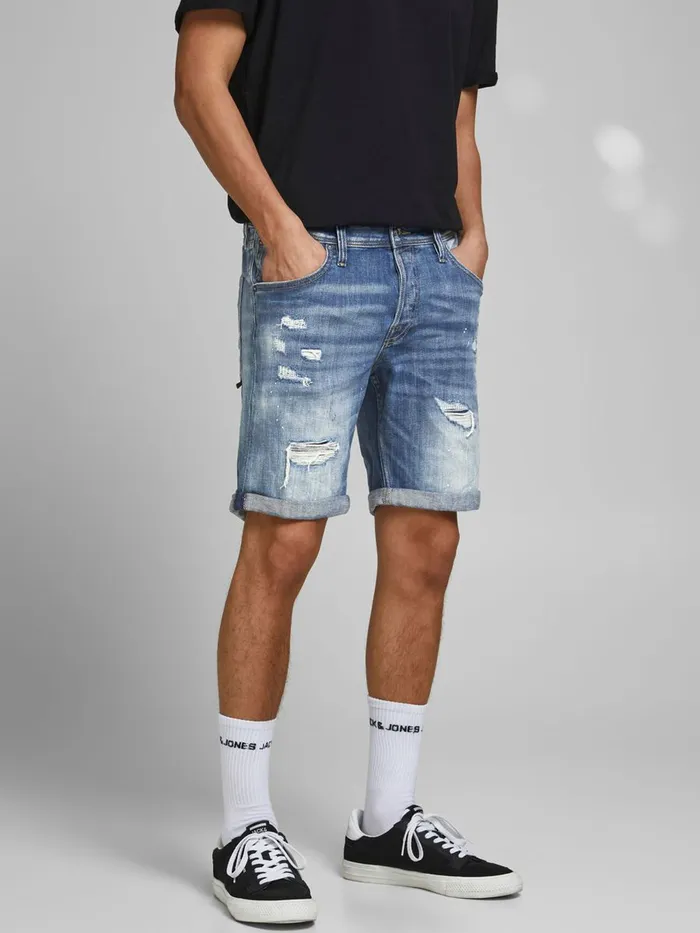 Shorts JACK and JONES Mens RICK FOX GE 740 DENIM SHORTS Blue Blue Denim Gift for Friend Shorts JACK and JONES Mens RICK FOX GE 740 DENIM SHORTS Blue Blue Denim Gift for Friend