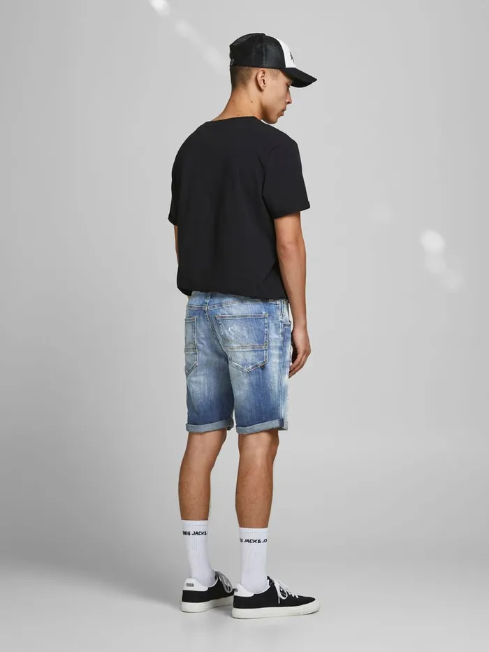 Shorts JACK and JONES Mens RICK FOX GE 740 DENIM SHORTS Blue Blue Denim Gift for Friend