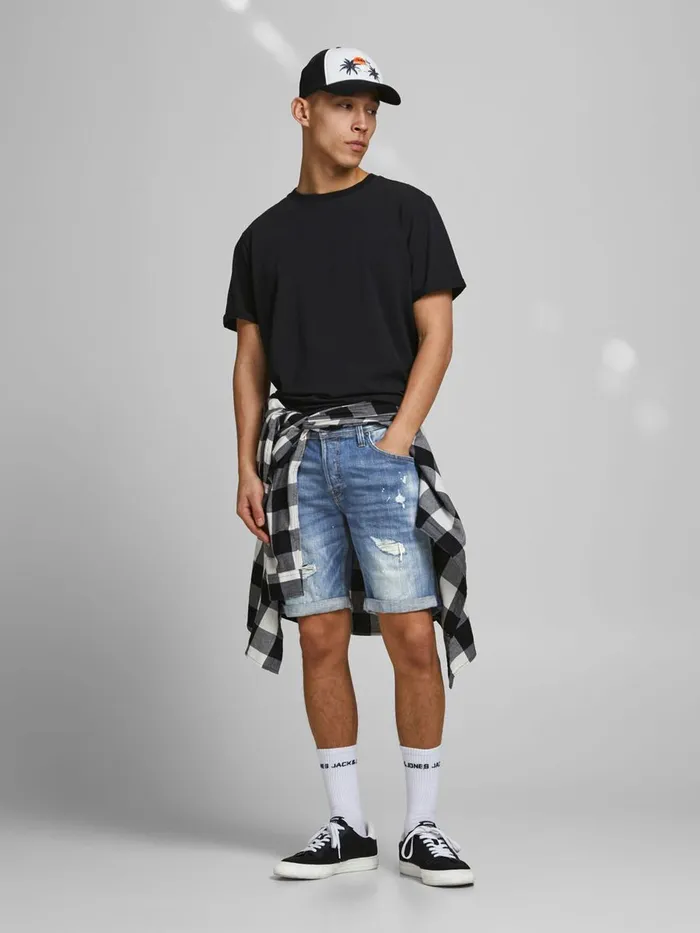 Shorts JACK and JONES Mens RICK FOX GE 740 DENIM SHORTS Blue Blue Denim Gift for Friend