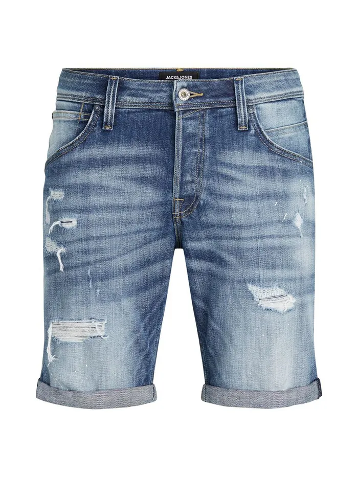 Shorts JACK and JONES Mens RICK FOX GE 740 DENIM SHORTS Blue Blue Denim Gift for Friend