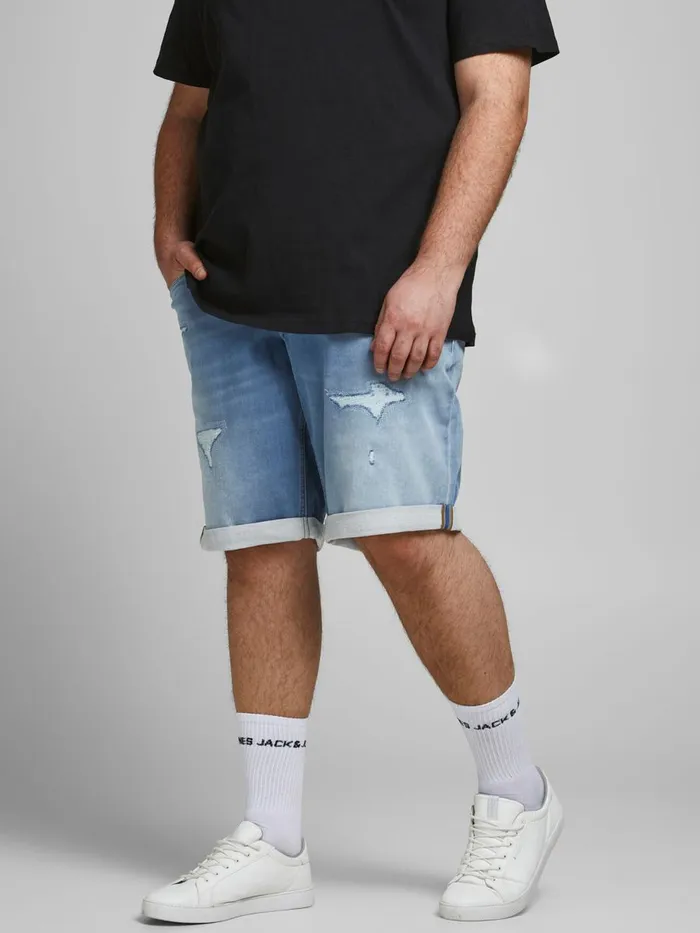 Shorts JACK and JONES Mens RICK ICON GE 009 INDIGO KNIT PLUS SIZE DENIM SHORTS Blue Blue Denim Near Me Shorts JACK and JONES Mens RICK ICON GE 009 INDIGO KNIT PLUS SIZE DENIM SHORTS Blue Blue Denim Near Me