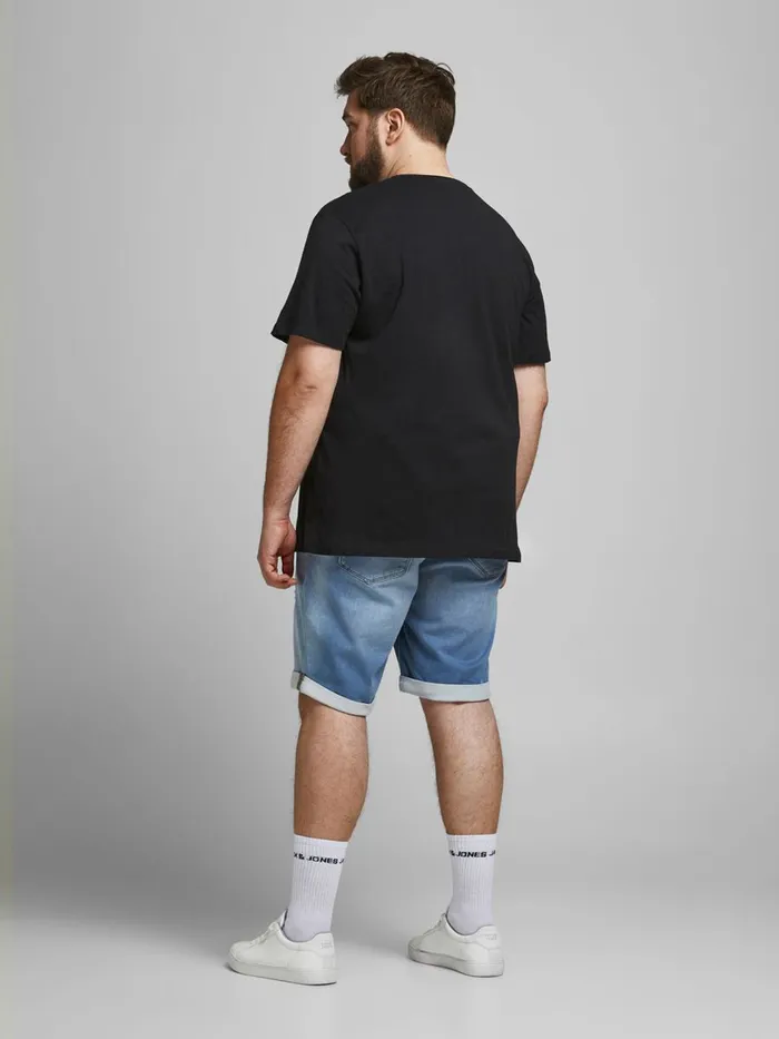 Shorts JACK and JONES Mens RICK ICON GE 009 INDIGO KNIT PLUS SIZE DENIM SHORTS Blue Blue Denim Near Me