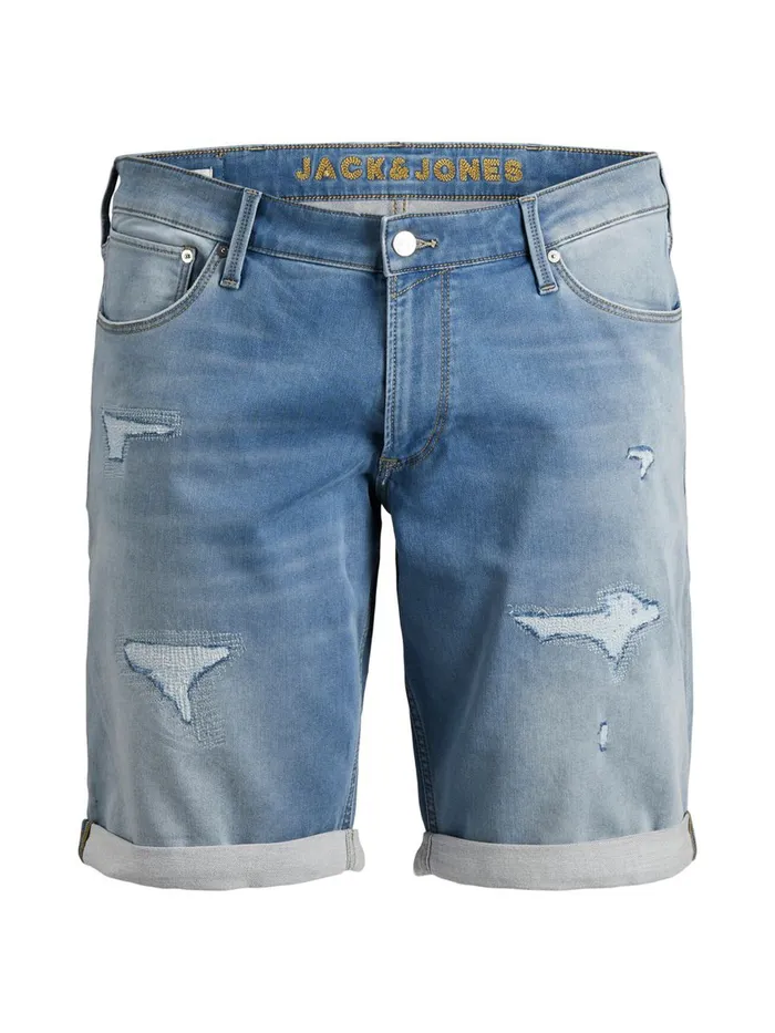 Shorts JACK and JONES Mens RICK ICON GE 009 INDIGO KNIT PLUS SIZE DENIM SHORTS Blue Blue Denim Near Me