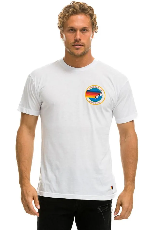 Signature Small Venice Circle Tee 8211 White WomenMen Aviator Nation Tees
