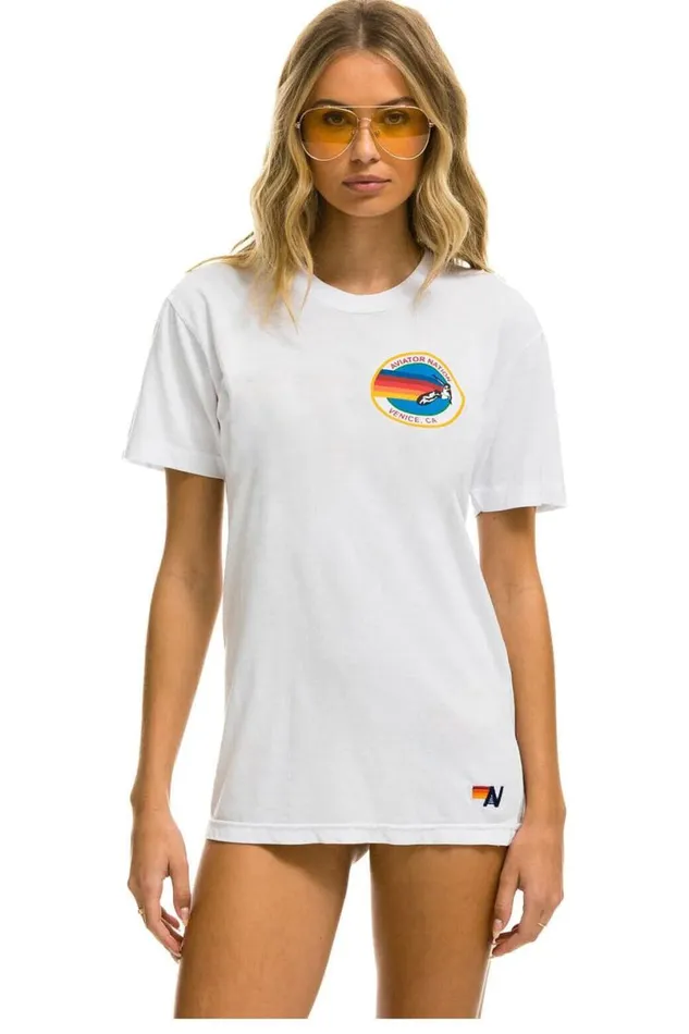Signature Small Venice Circle Tee 8211 White WomenMen Aviator Nation Tees