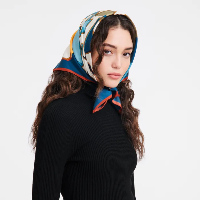 Silk Scarves Longchamp University Silk scarf 70 PeacockPeacockPeacock 8211 Longchamp Women
