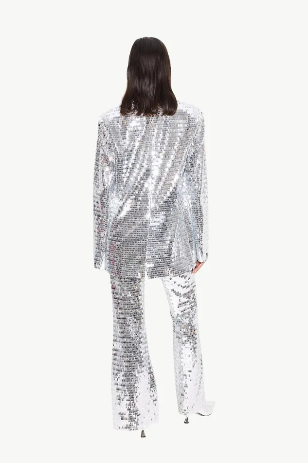 Simon Miller Bottoms Women Sequin Robo Pant In Satellite Silver Simon Miller Bottoms Women Sequin Robo Pant In Satellite Silver
