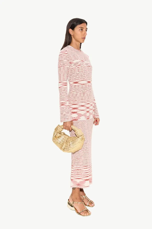 Simon Miller Dresses Women Axon Knit Dress In RustRice Flour Multi Cotton Simon Miller Dresses Women Axon Knit Dress In RustRice Flour Multi Cotton