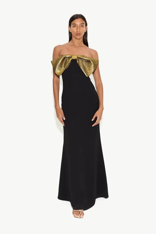 Simon Miller Dresses Women Dali Crepe Dress In BlackStar Gold