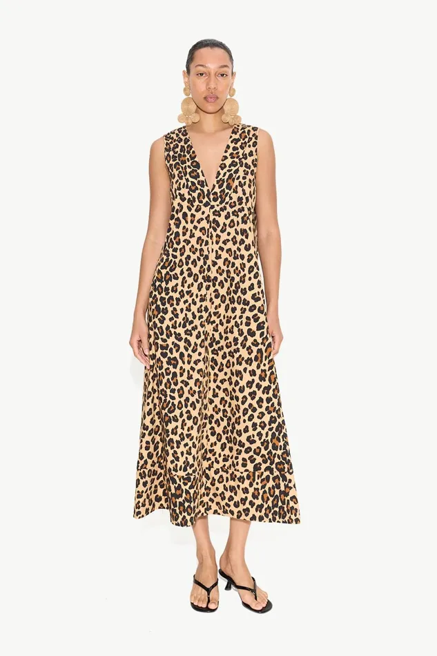 Simon Miller Dresses Women Mar Poplin Dress In Cheetah Cotton