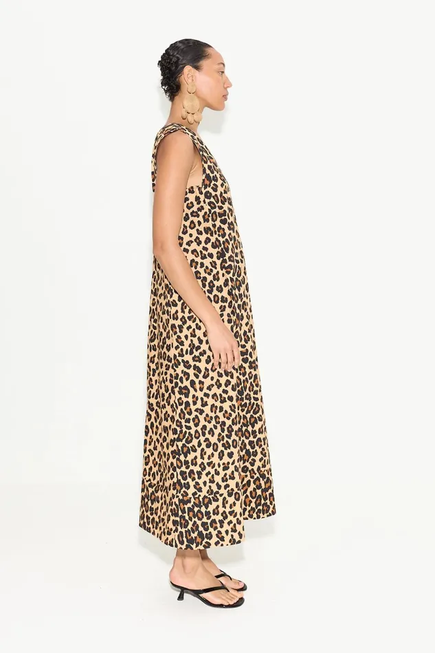 Simon Miller Dresses Women Mar Poplin Dress In Cheetah Cotton