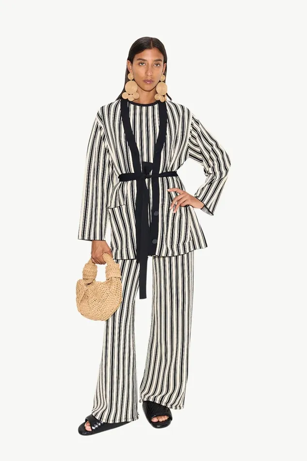 Simon Miller Knitwear Women Knits By Jabber Pant In BlackRice Flour Stripe