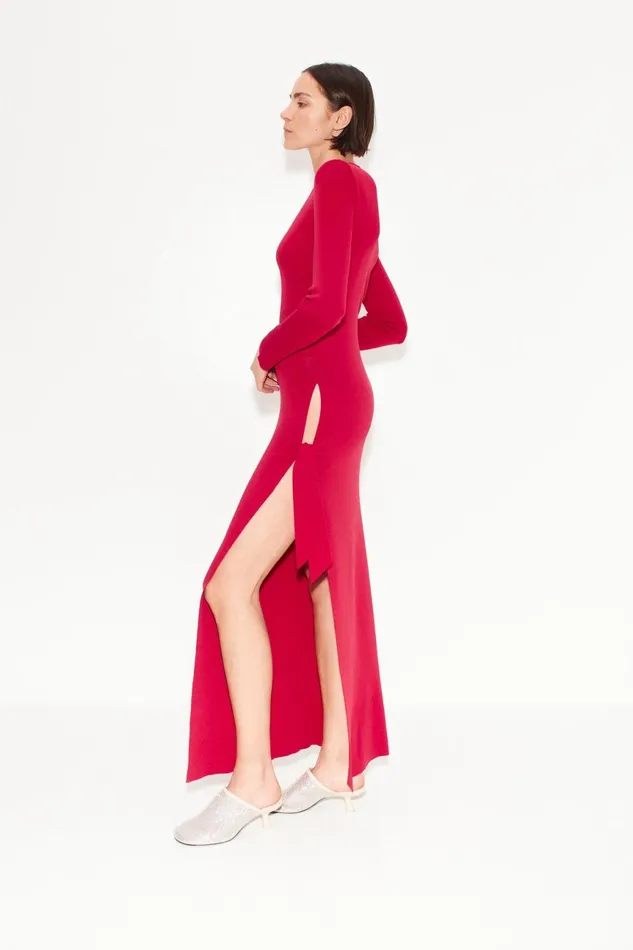 Simon Miller Knitwear Women Knits By Long Sleeve Junjo Dress In Sangria
