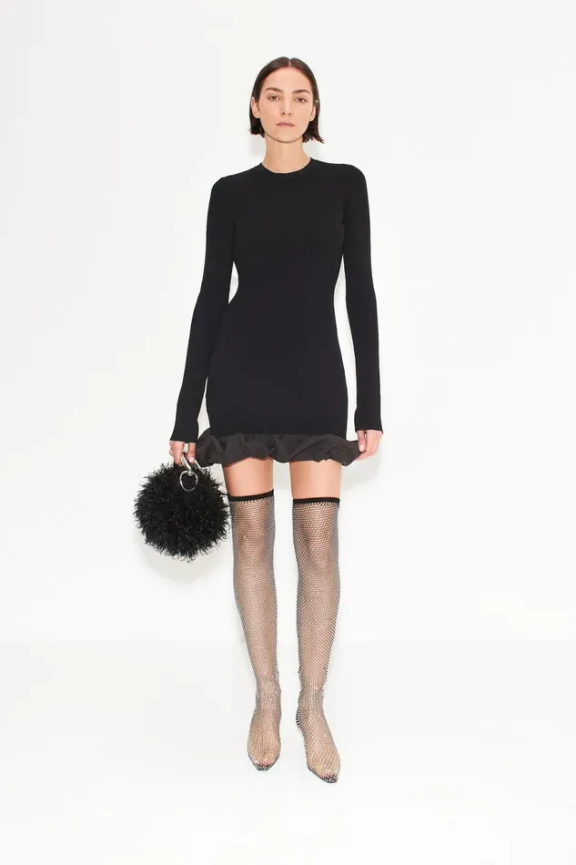 Simon Miller Knitwear Women Otto Knit Poplin Combo Dress In Black