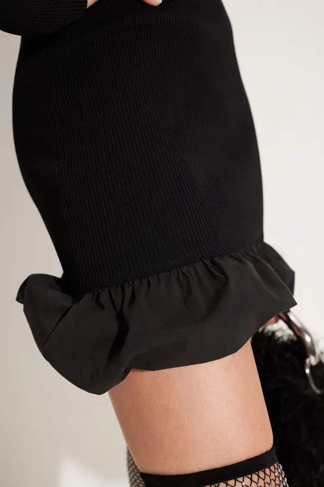 Simon Miller Knitwear Women Otto Knit Poplin Combo Dress In Black