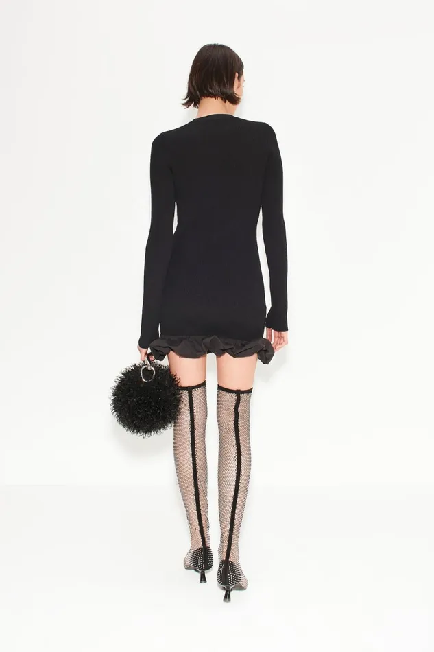 Simon Miller Knitwear Women Otto Knit Poplin Combo Dress In Black