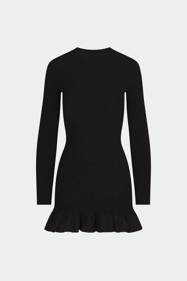 Simon Miller Knitwear Women Otto Knit Poplin Combo Dress In Black